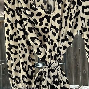 H&M Black and Cream Animal Print Dress